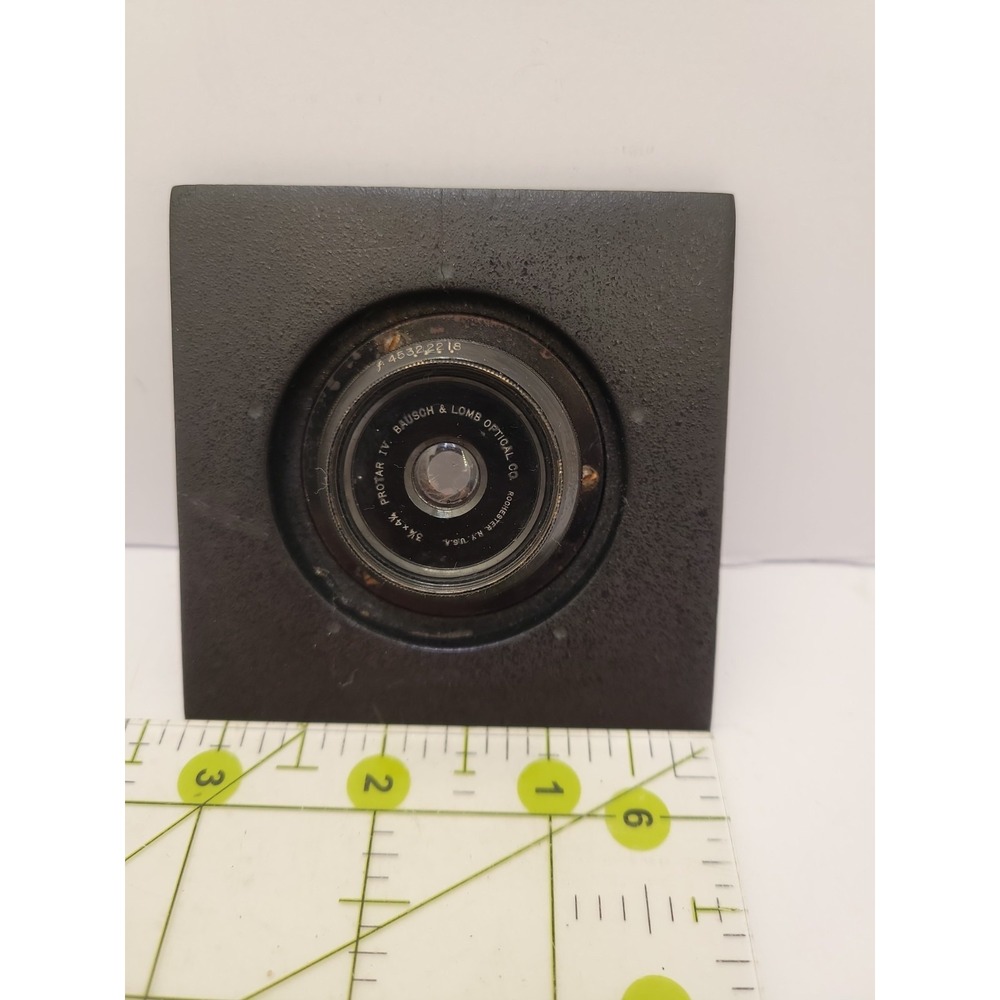Bausch Lomb Protar IV 3-1/4x4-1/4 Antique Large Format Camera Lens Board